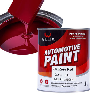 Rose Red 2K Solid Paint with 2 Years Shelf Life and Mixing Ratio 2:1:0.4-0.8 for Automotive and Plastic Coating