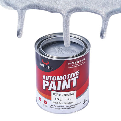 Hot Selling 1K Fine White Silver Polyurethane Thinner Auto Repair Car Acrylic Resin Coating Paint Spray Mixed Automotive Paint