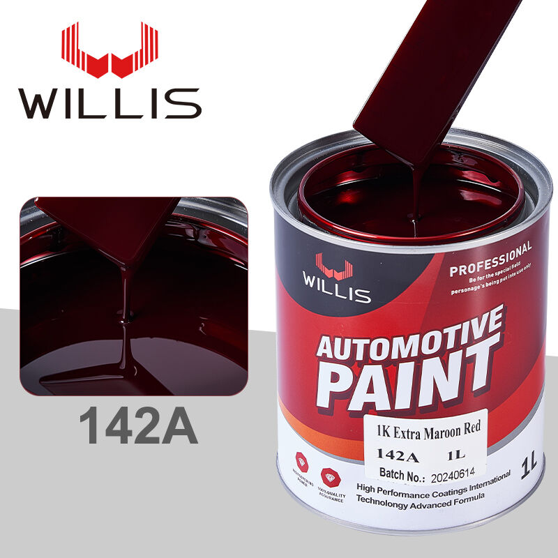 Επισκευή αυτοκινήτων Willis υγρή επικάλυψη 1K Basecoat Extra Maroon Κόκκινη ακρυλική ρητίνη αυτοκίνητο Refinish Spray Εφαρμογή Αυτοκινητοβιομηχανική μπογιά